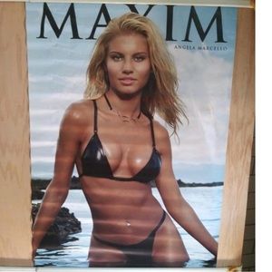 2006 MAXIM MODEL ANGELA MARCELLO BLACK BIKINI POSTER 34”x22” Trends Int #8662